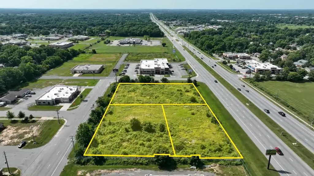 3 parcels with yellow borders